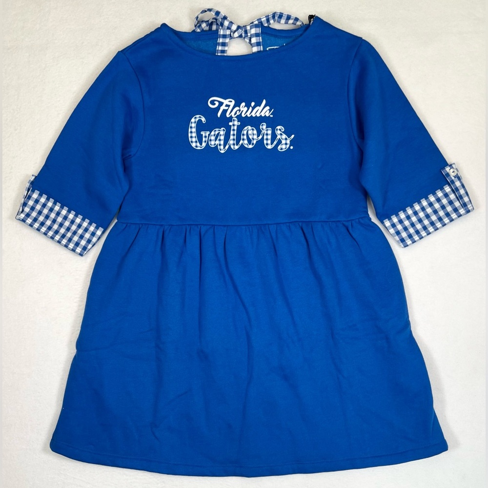 GARB TEAM Florida Gators‎ UF Girls Short Sleeve Sweatshirt Dress Gingham L 9-10